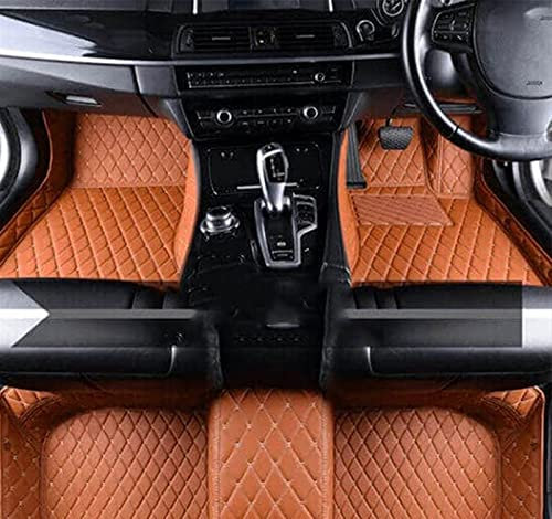 DZSFDGDDFGD Autoteppich Fußmatten Für Q7 4M MK2 2016~2022 7-Sitzer-Automatten Komplettset Auto-Fußmatte Luxus-Lederteppich Anti-Schmutz-Pad(RHD Brown)