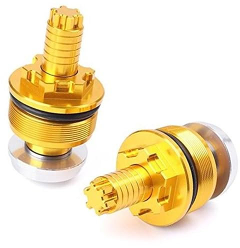 JOVERI 41 mm CNC-Stoßdämpfer vorn, Gabelbolzen, Schraubenabdeckung, Kappenversteller, Gold, for YZF R25 R3 Motorrad Schützende Vorderradgabelabdeckung