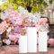 Supporti Cilindrici per Feste, Set di 3 Supporti Cilindrici Robusti Metallo Colonna Decorativa di Fiori per Matrimoni, Cene, Compleanni, Torte, Dessert, Decorazioni, Tavolo Espositivo, Bianco