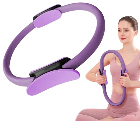 Anello per pilates, 38 cm, per yoga, fitness, pilates, per tonificare l'interno coscia, braccia e nucleo (viola)