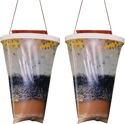 Piège à Mouche Suspension, Piège à Moucherons Transparent, Attrape Moucheron Configurer L'appât, Piege a Mouche Exterieur, pour Attraper Les Mouches et Les Mouches des Fruits
