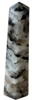 Pandiui23 Sten torn månsten, kristallstav, naturlig kristallkvarts, sexkantig kristallpelare, stenkristallstavar, klara kvartsstavar, torn (månsten, 7–8 cm)