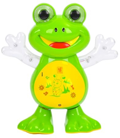 Lustiges Froschspielzeug, neuartiger interaktiver Plastikfrosch für Kinder ab 3 Jahren, Indoor-Spielzimmer QkA383 (Green, 19.5X18X9.5cm)