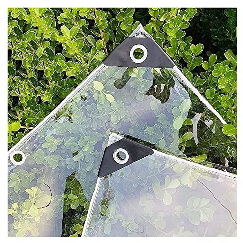 VagxTbs Heavy Duty Tarp, Tarpaulin, Clear Waterproof Cover Tarp Tarpaulin Sheet, Weatherproof Made Of 420g/m² PVC Material, Durable Protective Tarpaulin(2.4x2.5m)