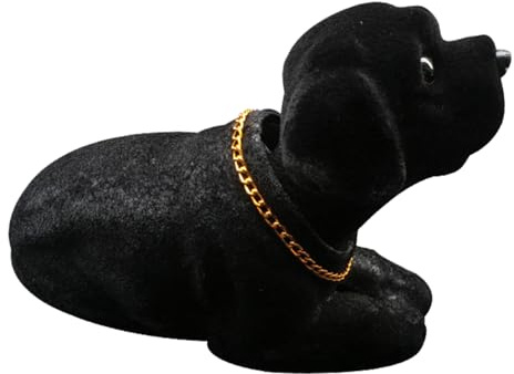 Nodding Dog - Bobblle Heead For Car Dashboard | Resin Labrador Bobbing Dog | Black Labrador Toys | Cute Nodding Puppy Figurine | Shaking Desktop Ornament, Resin Head Toy For Car, Tabletop