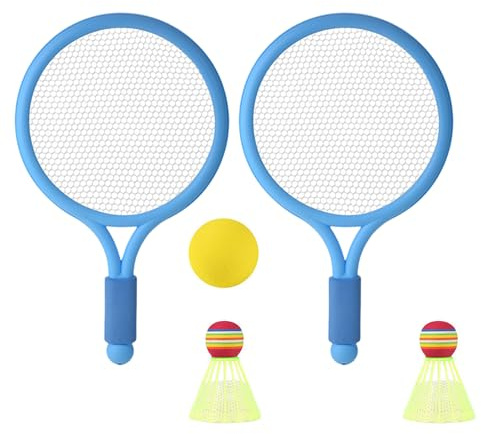 Btgghytr Set di racchette da tennis per bambini da 2 a 15 anni, racchetta da badminton con tennis e 2