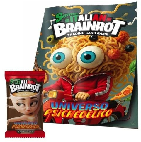 Brainrot Skifidol Italian Album Universo Psichedelico, Bustina da 7 Carte Collezionabili (1 Carta Speciale Inclusa), Trading Cards Horror da Collezione Edizione 2025 (Album+1 Bustina Figurine)