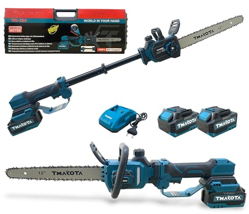Motosega a Batteria Elettrosega con Lama da 12 30cm Allungabile 70-105cm Doppia Batteria 68V 6000mAh Motore Brushless Sistema di Lubrificazione Automatica della Catena per Giardino, Frutteto, Legno
