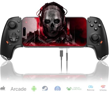 Koiiko Type C Mobile Gaming Controller for Android & iPhone 17/16/15 Series(USB-C), Phone Controller with Hall Joysticks & Triggers, Remote Play/Xbox Streaming/Cloud Game/COD, 3.5mm Audio Jack -Black