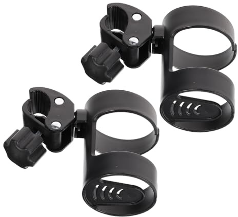 WEKADRIN 2 piezas Soporte Portavasos Ajustable con Pinza para Andador Silla de Ruedas y Cochecito Giratorio y Ligero para Adultos Mayores y Bebés de Unidades