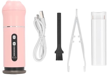 Mini ferro da stiro a vapore rimuovi pelucchi 2 IN 1 Ferro da stiro a vapore elettrico portatile ricaricabile per indumenti da viaggio per casa ABS Titanio Oro Silicone 464g (Pink)