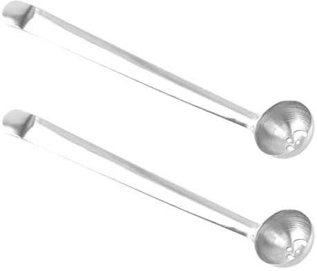 NUOBESTY Cuchara para Servir en Tarro de Aceitunas y Cerezas Acero Inoxidable 6.69 Pulgadas Orificio de Drenaje y Mango Largo para Uso en Hogar y Clubes