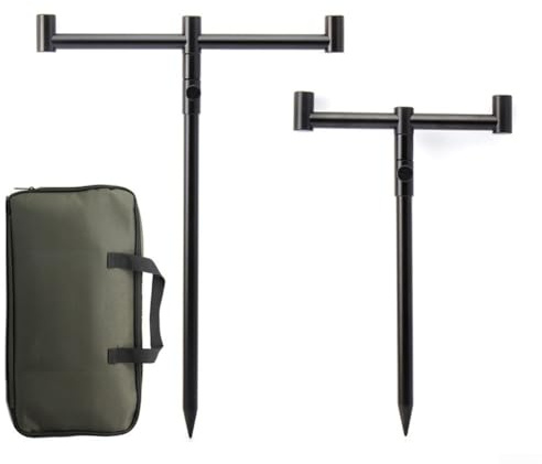Set di barre da pesca alla carpa in lega di alluminio con borsa per attrezzatura da pesca, 2/3 teste di appoggio, per pesca in banca e in barca (3 teste da 40-70 cm)