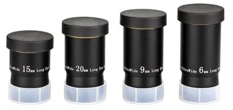 Telescope Eyepiece, Oculare telescopico da 1,25 6/9/15/20mm Set oculare FMC ultra grandangolare da 66° for telescopio ，parts(Kit)