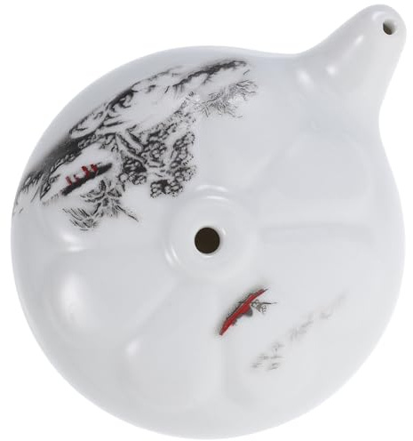 Tofficu Handbemalte Keramische Kalligraphie Wasserpipette mit Rundem Reibstein Multifunktional für Kalligrafie Tusche und Traditionelle Chinesische Malerei im Atelier