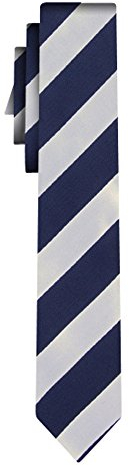 BOSS Seidenkrawatte wide stripe navy white