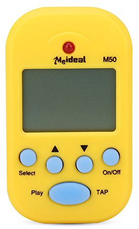 Mini Digitales Metronom für Gitarre LCD Digital Beat Tap M50 Tempo Metronom Clip Musikinstrumente Schwarz, Weiß, Blau, Gelb, Rot Digitales Metronom, (Gelb)