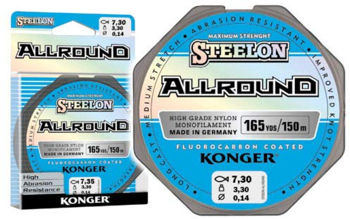 Konger Angelschnur Allround Fluorocarbon Coated Spule 150m Monofile (0,14mm / 3,30kg)