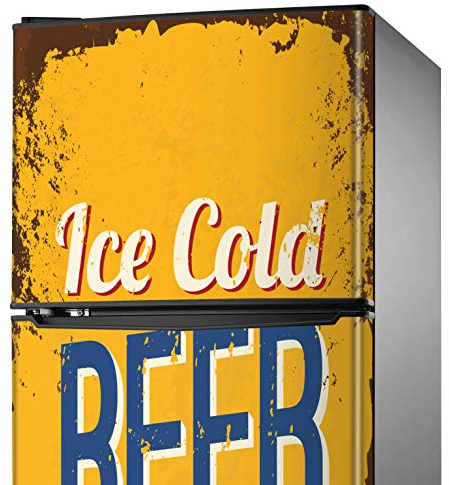 MEGADECOR Dekorativt kylskåp med ölvaruautomat 'Ice Cold Beer', Olika mått (185cm x 70cm)