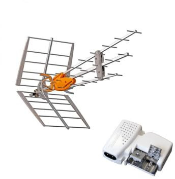 Pack TELEVES 149921 DAT Boss Antena UHF inteligente LTE700 (C.21-C.48) - Rateau + alimentación 24 V