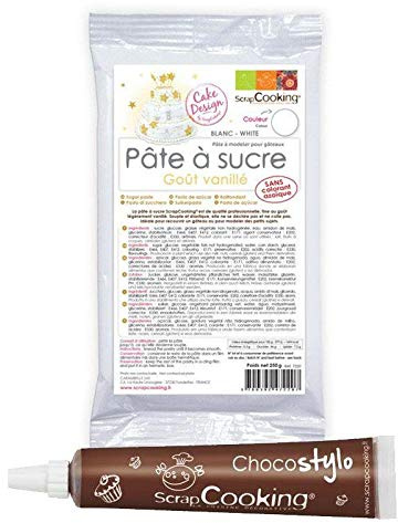 Vit sockerpasta vaniljsmak 250 g + chokladpenna