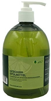eMC Geschirrspülmittel für strahlend sauberes Geschirr, das Schmutz & Fett mühelos entfernt & gleichzeitig Verunreinigungen auf natürliche Weise abbaut – die umweltfreundliche Wahl, 1 Liter