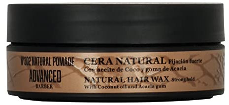 Tahe Advanced Barber Cera Natural Nº302 Natural Pomade de Fijación Fuerte para modelar y definir el cabello, 100 ml