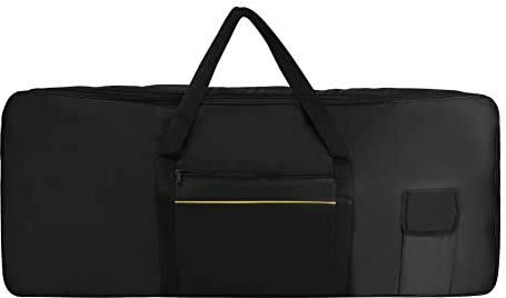 GeKLok Keyboard-Tasche mit 61 Tasten, wasserdicht, gepolstert, tragbar, mit Griff für 61 Tasten, elektrische Tastatur (schwarz, 98 x 41 x 13 cm)