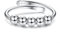 Chriscoco Anxiety Ring Silber 925 Damen Spinner Ring Fidget Ring mit Perlen Band Ring Anti Stress Ring Silber Verstellbare Angst Ring für Mädchen Herren