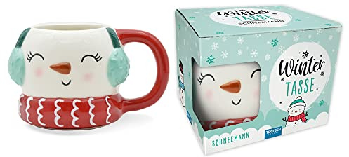 TROTSCH - Wintertasse Schneemann groß: Kaffeetasse Teetasse Geschenkidee Geschenk Tasse Winter Schneemann