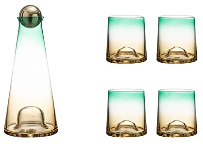 Pichet à Eau Bouteille d'eau de verre Set Juice Pichet Coupe Set transparent gradient verre d'eau froide pichets de cuillères de thé de bouilloire Carafe à Eau/Pichet en Verre