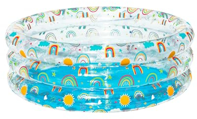 Bestway 51048-6 Piscina Rainbow Splash Trasparente a 3 Anelli 170x170x53