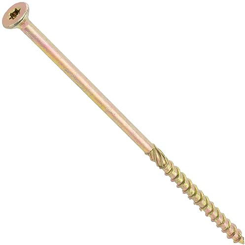 AERZETIX - Lot de 10 Vis à Bois Ø8x200 mm à Tête Fraisée - à Empreinte Étoile T40 - en Acier Zingué - Menuiserie Contreplaqué Aggloméré Mélaminé Terrasse Panneaux Chevrons Bastaings