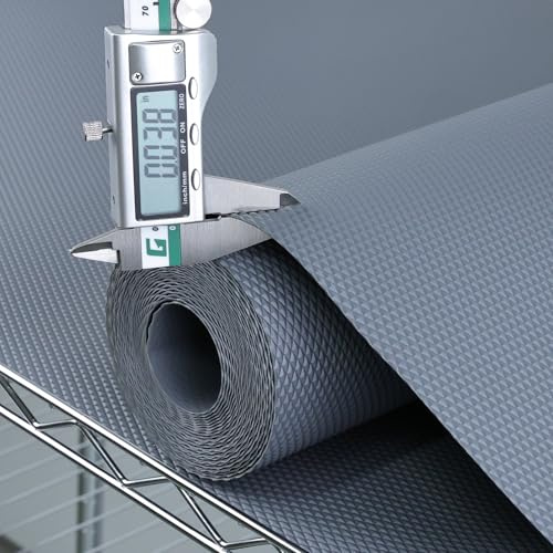 Hersvin Regaleinlagen, 40,6 x 6,1 m, verdickte Eva-Schubladenmatten, Nicht klebende Schrankunterlage, Küchenschrankfutter, Kühlschrankkissen (Grauer Diamant, 40,7 x 610 cm)
