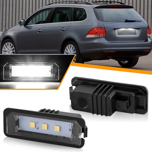 OZ-LAMPE 2 Stücke LED Kennzeichenbeleuchtung für VW GOLF 4 5 6 7 Lupo Scirocco Polo 9N 6R Pa-ssat 3c B6 Limousine CC Phaeton NEW Beetle 2 EOS, Kennzeichen mit CAN-Bus, 3 SMD