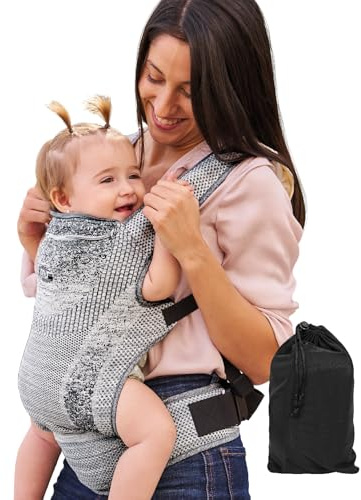 MS Kanguro Four Seasons - Portabebè elastico, facile da usare e posizionare. Ergonomico regolabile, zaino multiuso adatto fino a 15 kg. Forza distribuita tra spalle e schiena - (Ideale per regalo)