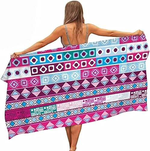 okoikfc 3D Strandtuch 70x150 cm Geometrie Badetuch Groß Geometrie Microfaser Handtücher Weich Schnell Trocknen Strandhandtuch Herren Frauen Badetücher, Strandtücher Strandlaken Handtuch A1206