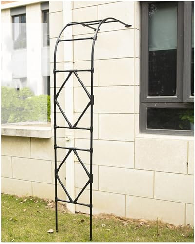 Rosenbogen Metall, Rankbogen Halbrund Gartenbogen Rankgitter Torbogen Spalier Rankhilfe, Breit 60/90/120/150/180/220/240cm, Schwarz(W 120 x H 240cm)