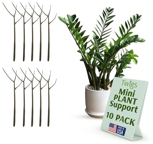 Twigs GA - Mini Twigs Plant Support Stakes for Small Plants, Indoor & Outdoor Use, Gardening Supplies, Garden Accessories, Trellis & Ring Alternative, Made in USA - Moonstone, 10 Pack, 12 L