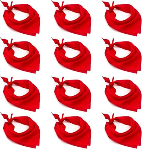 HOME UNIVERSAL® Lote 12 Pañuelos Rojos | Pañuelos Rojos San Fermín | Fiestas del Toro | Lote Grande 12 Unidades (Talla M (50x50))