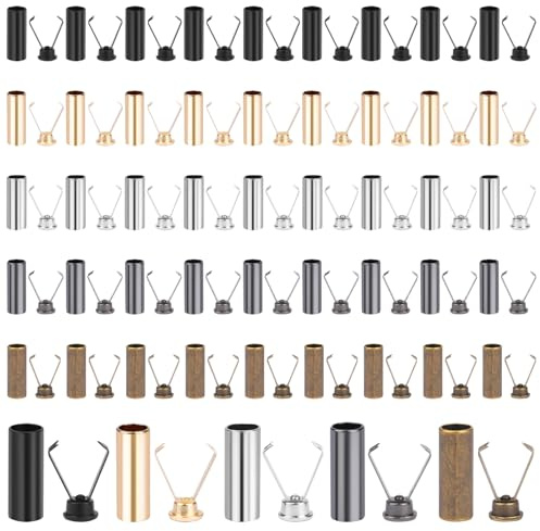 100 Stück Kordelenden Metall, 5 Farben Kordelstopper Metall, Qualitätslegierungen Kordel Endstück, für Hoodie Hosen Schnürsenkel Tasche DIY Zubehör (50)