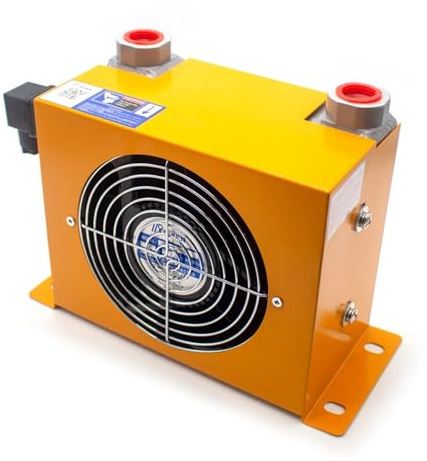 AYJYZHIAG Radiateur d'huile hydraulique refroidi par air AH0607T-CA, série AH, Ventilateur de Refroidisseur d'huile hydraulique en Aluminium à ailettes Plates, 40 l/Min, G3/4(DC 12V)