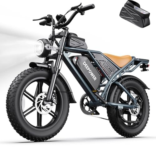 DEEPOWER Electric Bike for Adults,1500W Peak Motor 30MPH Electric Dirt Bike,Dual Suspension Ebikes for Adults, 20 Fat Tire E Bike with 624Wh 40 Miles Battery,UL2849 Tested