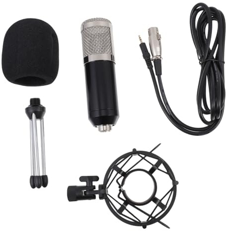 BESTonZON Microfono Condensatore Durevole e Versatile per Trasmissioni in Diretta Conferenze e Uso Domestico per Karaoke e Riproduzione Chiara della Voce Umana