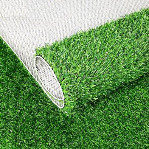 Gazon artificiel de qualité supérieure pour jardin, terrasse, balcon – Gazon synthétique durable intérieur/extérieur avec trous de drainage pour un entretien facile et une utilisation respectueuse de