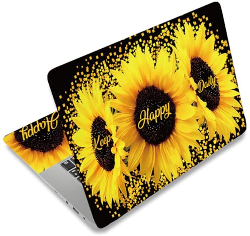 SUPERDANT Sunflowers Laptop Skin Sticker Decal Keep Happy Daily Universal Laptops Notebook Skin Sticker 12~15.6 Inches Vinyl Laptop Cover Stickers Removable Notebook Animal Personalized Protector