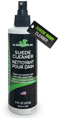 Griffin Suede Cleaner Spray – 8oz – Deep Cleans & Revives Shoes, Boots, Bags & Jackets – Suede & Nubuck Stain Remover, Safe on Any Colors – Fast-Drying, Easy-to-Use Suede Boot Cleaner