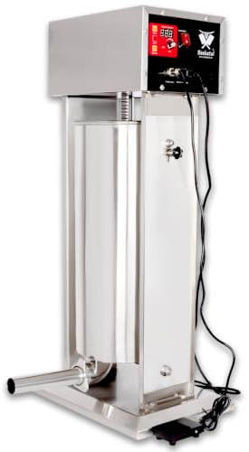 Beeketal 'BT030E' Profi Wurstfüllmaschine elektrisch mit Fußpedal (30 L Volumen), Profi Wurstfüller Maschine mit stufenlosem Geschwindigkeitsregler und Fußpedal, Set inkl. 4 Edelstahl Fülltüllen