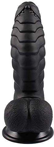 SXOVO Dildo realista 4,5 CM de diámetro Escala de pescado Armor Pene con ventosa para hombres y mujeres Dildo de gran tamaño Impermeable Recién llegados Juguete sexual para adultos (Negro)