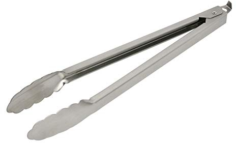 Wiltshire Classic Kitchen Tongs 30cm, Cooking & Serving Tongs, Salad & Heavy Duty BBQ Tongs, Heat Resistant Utensil, Stainless Steel Scalloped Function Head, Locking Mechanism, 30x7cm, Silver